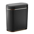 ELPHECO Black Bathroom Trash Can with Lid 2 Gallon Sensor Trash Bin, Automatic Narrow Garbage Can, Waterproof Smart Trash Can, Slim Motion Sensor Waste Bins for Bathroom, Living Room, Office | Automatic Garbage Can, IPX5 Waterproof Plastic Wastebasket,...