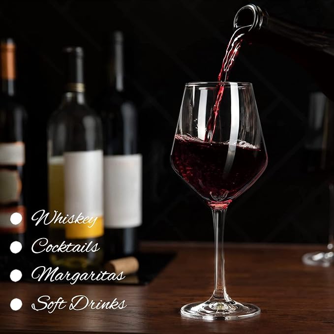 crayline Plastic Wine Glasses Set of 4(15oz) | 100% Tritan & BPA Free | Unbreakable Wine Glasses with Stem | Dishwasher Safe | Perfect For Pool, Patio, Camping, Outdoor Parties, Everyday Use.