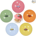 flower Silicone Cup Covers (Set of 5), Multicolored Silicone Lids for Mugs, Cups, Flexible Mug Covers, Tea Pots, Hot Cup Lids for Coffee & Tea (Style D)