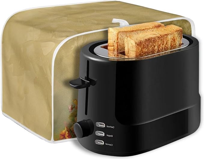 Rooster Peony Printed Toaster Cover Farm Hourse Bread Maker Cover Dustproof Oven Covers Kitchen Small Appliance Covers 2 Slice Toaster Oven Protector, S, Green