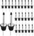 Pafusen 24 Pack Liquor Bottle Pourers, Liquor Pour Spout for Liquor Bottles, Stainless Steel Olive oil Dispenser Spout, Alcohol Pourer Spouts Dust Caps Covers, Sliver