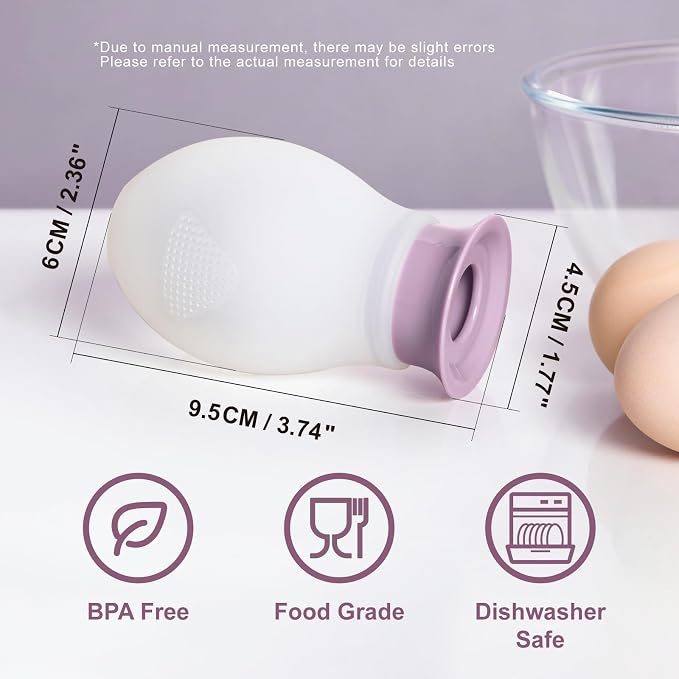 Egg Separator for Raw Eggs, Silicone Egg White Separator, Fun & Easy | Cute Egg Separator for Baking and Cooking, Silicone Squeeze & Release, Food-Grade, Practical Kitchen Gadget, Dishwasher Safe