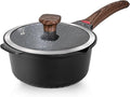Vinchef 4QT Nonstick Stockpot with Lid, Large Saucepan, Black | PFAS/PFOA-free, stay-cool handle, dishwasher-safe, induction-compatible, scratch-resistant surface for lasting daily use
