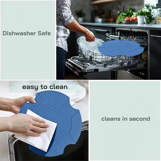 Silicone Heat Resistant Mat for Ninja Crispi Air Fryer, Non-Slip Hot Pad for Ninja Crispi Accessories Periwinkle, Compatible with Ninja Airfryer FN101PL