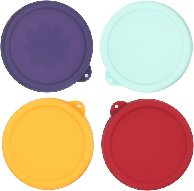 2 Cup Round Silicone Storage Cover Lids Replacement for Anchor Hocking and Pyrex 7200-PC Glass Bowls (Container not Included) (Mix) 4 Pack