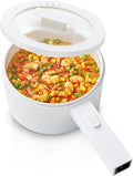 Electric Hot Pot, 1.5L Mini Electric Pot with Ceramic Non-stick Coating | Dual Power Control Electric Pot for Cookin Steak, Egg, Fried Rice, Soup,Ramen Cooker for Dorm, Travel, Camping, RV