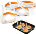 Silicone Fried Egg Cooker Rings Set,Nonstick,Easy to Use&Clean, 4-pack, Round Egg Mold for Cooking Pancake,Breakfast Sandwich, fit McMuffin Biscuit,Griddle Egg Ring for Frying Eggs