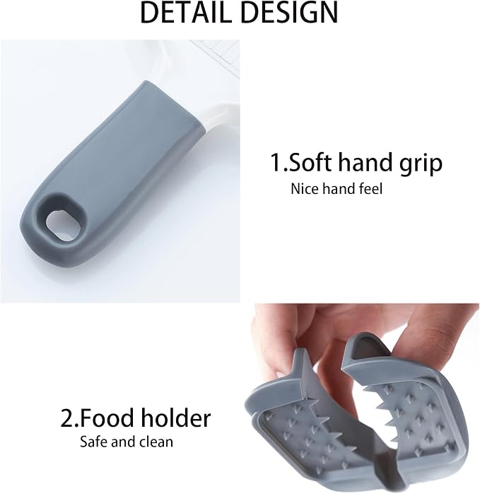 Mandoline Slicer for Kitchen, Adjustable Stainless Steel Blade, Vegetable Slicers, Slicer Vegetable Cutter with NO-slip Grip, Gray
