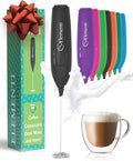 Elementi Frother Wand – Powerful Milk Frother & Coffee Stirrers Electric, Matcha Whisk for Dreamy Lattes, Powerful Coffee Mixer Wand & Blender Stirrer - Make Creamy Cappuccinos at Home (Black)