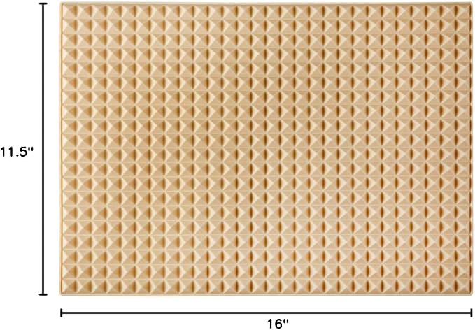 Colinda Silicone Dish and Cup Drying Mat - Extra Large Trivet for Hot Dishes, Large Size Hot Pots and Pads Coming Directly Out from the Stove or Oven,Drain Board,16" x 11.5",Beige