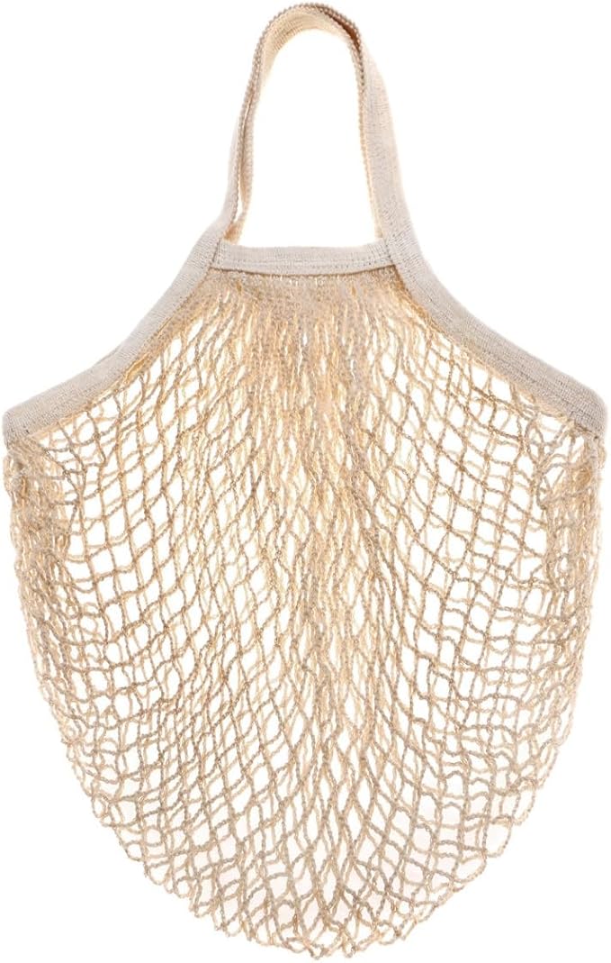 CABAX Cotton Mesh Produce Bags, Reusable Grocery Fruit Food Bags, Net String Shopping Tote Bag, Pack of 1