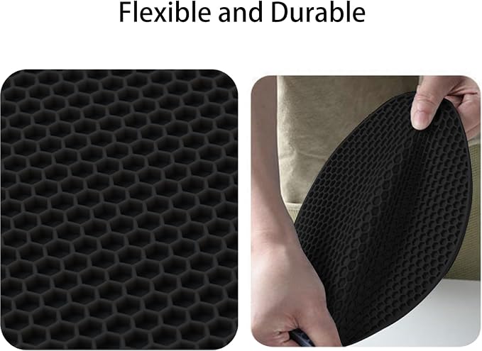Silicone Non-Slip, Heat Resistant & Water-Trapping Trivet Mats for Water Glasses & Teacup & Coffee Cup & Dishes & Cookware, Multipurpose Kitchen Table Coaster, 3.5-Inch, 5 Pcs, Black