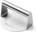 Stainless Steel Burger Press，5.5 Inch Round Smasher，Non-Stick Grill Press | Hamburger Smasher Tool for Griddle，Flat Bottom Without Ridges, for Cooking Burgers, Bacon, Ground Beef, Meats, Sausage