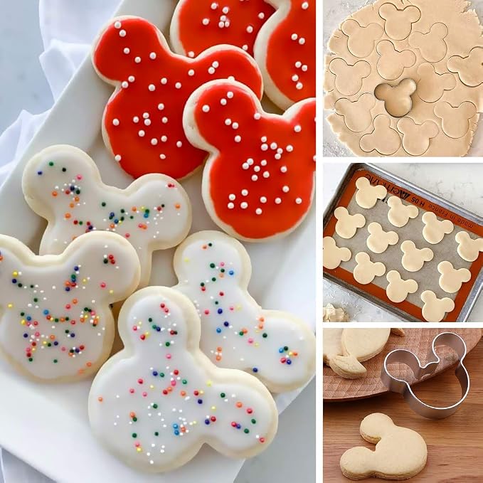 Cookie Cutters for Kids - Sandwich Cartoon of Mickey Mouse Cookie Cutter Shaped Biscuit Mould for DIY Cake Craft Bakeware Decoration Stainless Steel Cutter Set 5 pcs