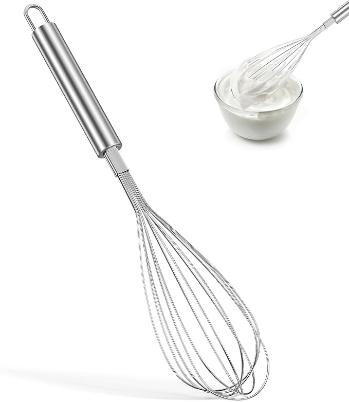 Multifunction cake salad hand tools thicken metal Whisk brass egg gold whisks for cooking steel wire gilded Whisk Kitchenware multipurpose cooking supplies (Silver)