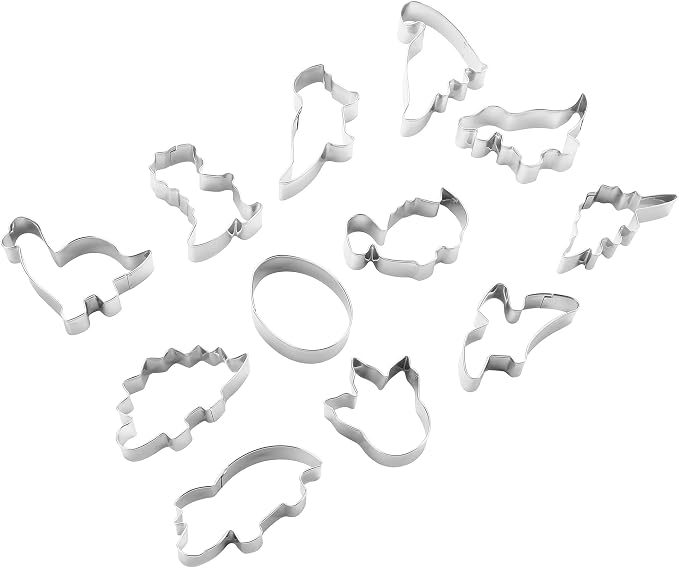 MrCookie Small Sizes Dinosaur Cookie Cutters Set,Stainless Steel.