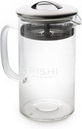 Rishi Tea Simple Brew Teapot for Loose Tea, Borosilicate Glass, 600ml | Borosilicate Glass Teapot, Built-In Strainer, Everyday Teaware, Easy to Clean, Sustainable, For Loose Leaf Tea