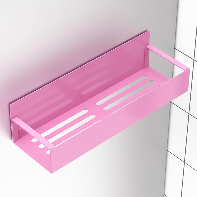 Metal Magnetic Spice Rack for Refrigerator Pink, 4 Pack | Magnetic Shelves Heavy Duty for Fridge in Kitchen, Seasoning Storage Organizer, For Oven Washer and Dryer, For Heavier Items
