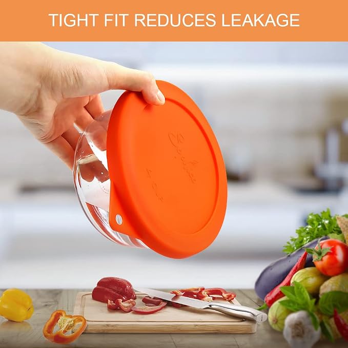 SOPHICO Silicone Replacement Lids for Pyrex/Anchor Hocking Glass Bowls 9Pk | Food Grade Silicone, Leakproof、Airtight Lids, Dishwasher Microwave Safe