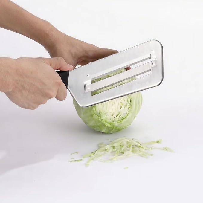 Cabbage Chopper Shredder, 2 Pack Cabbage Cutter Knife Kitchen Slicer Sauerkraut Cutter Coleslaw Grater, Sharp Stainless Steel Blades, Black