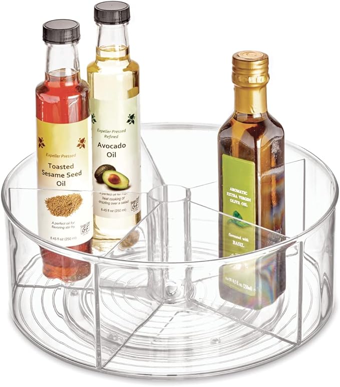 iDesign Recycled Plastic Lazy Susan Turntable Organizer Pantry, Bathroom, General Storage and More, The Linus Collection, 11.5", Clear | Recycled Plastic, Pantry Organizer, Bathroom Storage, General Storage