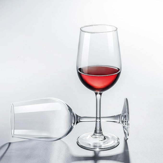 PARACITY Wine Glasses, christmas gift, Clear Glass, Long Stem Wine Glass for Red and White Wine - 10 OZ (Set of 2), Mother's Day Gift | Each hand-blown clear wine glass has a wide bowl for swirling and serving; long-stem design suits dinners, parties a...