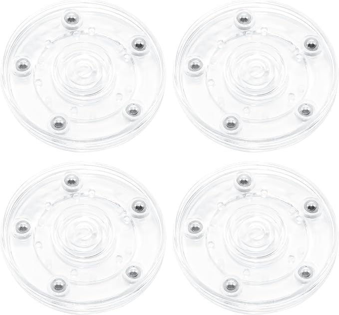 4Pcs Clear Acrylic Lazy Susan 3 Inch Turntable Organizer Bearings | Mini Lazy Susan, Small Lazy Susan Turntable, 360° Rotating Swivel Plate for Spice Rack, Cosmetic, Cake, Pantry, DIY Display