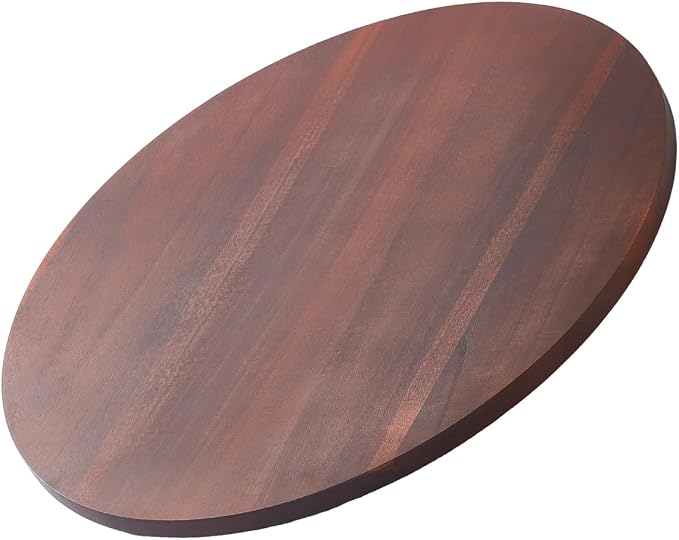 VEVOR 24 in Wood Lazy Susan Turntable, 360° Rotation Round Clear Tabletop Rotating Tray, Acacia Wood Dining Table Centerpiece, Smooth and Silent Spin, for Family Gatherings, Banquets and Weddings