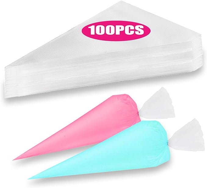 Piping Bags, Pastry Bags 100PCS 14 Inch, Disposable Icing Piping Bags | Tipless Icing Piping Bag For Cookie/Cake Decorating Supplies, Anti Burst And Non-Slip Thicken Cake Decorating Bags