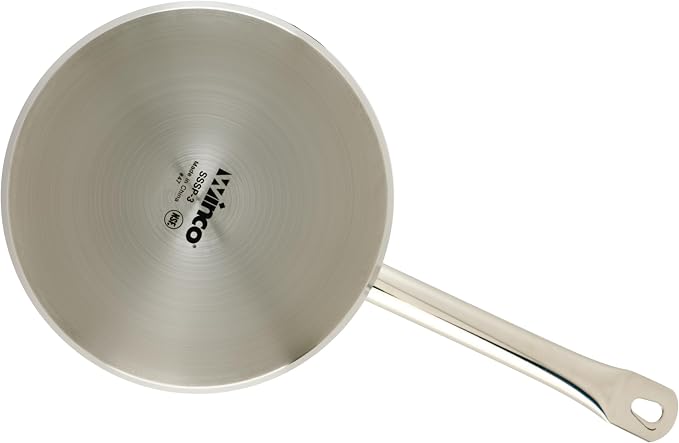 Winco 3 1/2 qt Heavy-Duty Stainless Steel Sauce Pan with Cover, 3.5 qt | Even heat distribution, Secure riveted handle, Great for Cooking, Food Preparation and Restaurant Kitchens