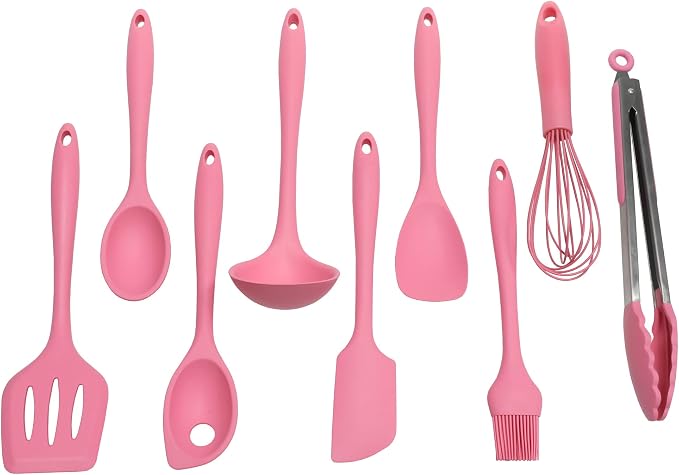 Chef Craft Premium Silicone Cooking Tongs, 12 inch, Pink