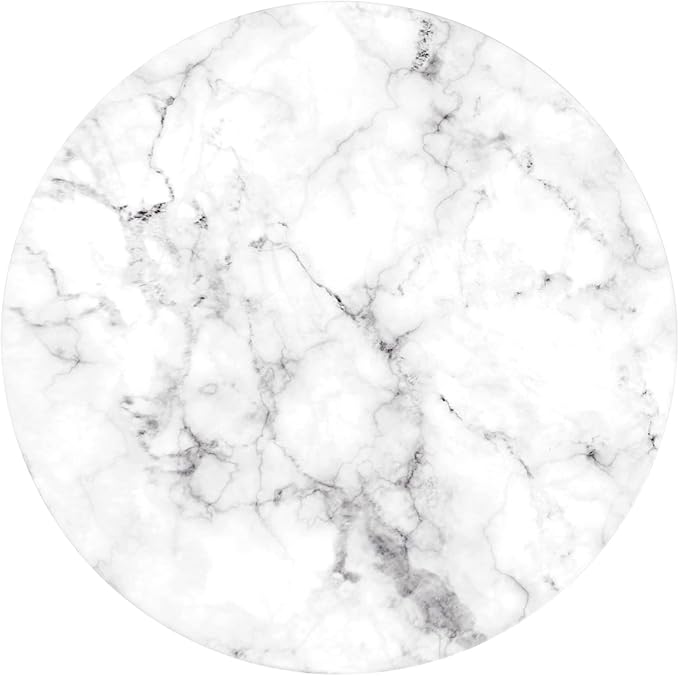 Marble Lazy Susan, Natural Marble Round Tray Turntable Cake Stand, 12" Lazy Susan Cheese Board with Silent Rotating for Serving, Table Display, Cupcake, White, Revolving Cake Leveler Spinner