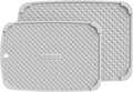 2-Pack Silicone Multi-Use Mats (14" & 12") ¨C All-Purpose Hot Pad, Non-Slip Drying Mat, Counter Protector in Light Gray