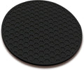 Silicone Non-Slip, Heat Resistant & Water-Trapping Trivet Mats for Water Glasses & Teacup & Coffee Cup & Dishes & Cookware, Multipurpose Kitchen Table Coaster, 3.5-Inch, Black