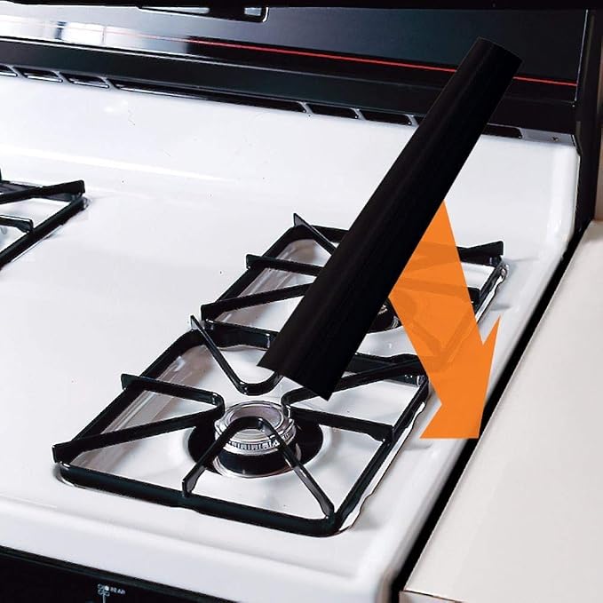 FLSEPAMB Stove Gap Covers Kitchen Counter Gap Covers (30 Inch, 2 PCS) Heat Resistant Oven Gap Filler Seals Gaps Between Stovetop and Counter, Easy to Clean, Black