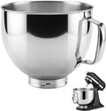 5 QT Food Grade Stainless Steel Mixing Bowl Compatible with KitchenAid | Tilt-Head Stand Mixer 4.5-5 Quart, Replacement Kitchen Aid Bowl with Handle & Clasp, Dishwasher Safe