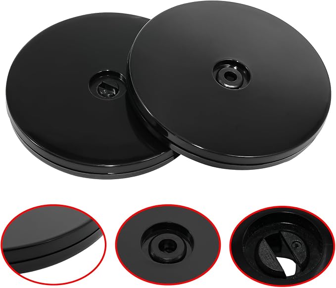 4Pcs Black Acrylic Lazy Susan 5 Inch Turntable Organizer Bearings | Mini Lazy Susan, Small Lazy Susan Turntable, 360° Rotating Swivel Plate for Spice Rack, Cosmetic, Cake, Pantry, DIY Display