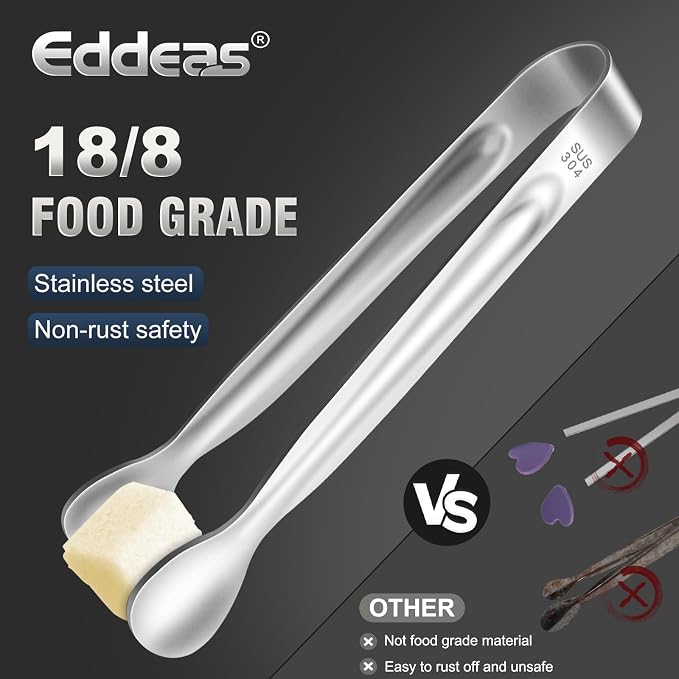 12 PCS Mini Serving Tongs, 6 Inch Small Sugar Tongs, Stainless steel Small Kitchen Tiny Food Tongs for Serving Food, Coffee Bar, Tea Party, Desserts Party and Ice Bucket