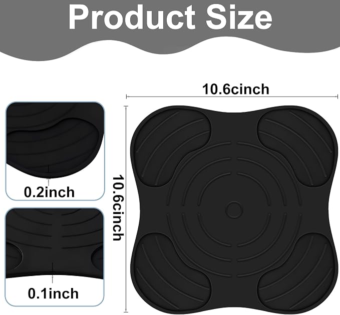 Jalopink Silicone Air Fryer Trivets for Ninja Crispi PowerPod,Heat-Resistant,Non-Slip,Protection for Countertop,Hot Pads for Ninja FN101GY FN101SG FN101ST (Black,2PCS)