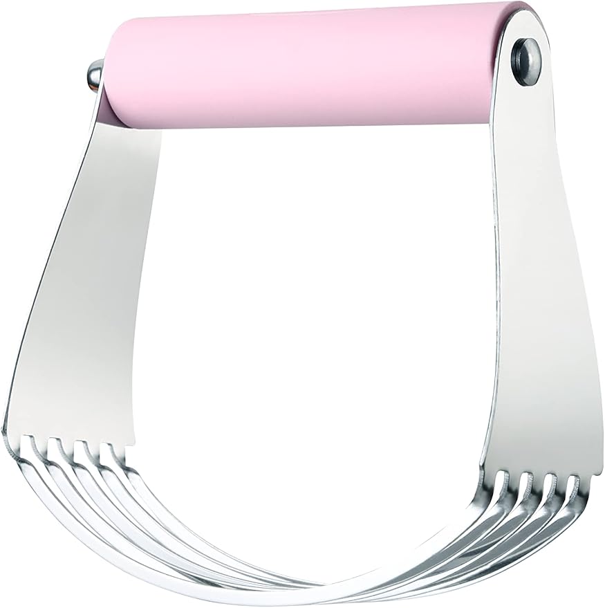 Spring Chef Large Dough Blender For Baking - Pro Pastry Blender - Pink | Heavy Duty Dough Mixer Hand Tool w/ Stainless Steel Blades, Professional Pastry Cutter Tool for Easy Mixing, Dishwasher Safe
