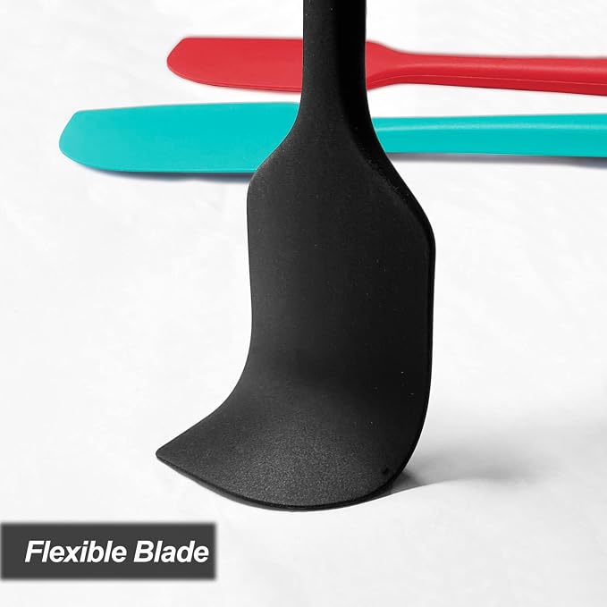 3 Pack Large Silicone Spatula for Kitchen,600°F Heat resistant Rubber Spatulas for Baking,Cooking, Scraping,and Mixing,Non Stick Kitchen Utensils, BPA Free, 11.2 IN, Red