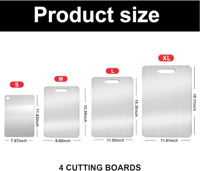 Katori Titanium Cutting Board,100% Pure Titanium Cutting Boards for Kitchen Non Toxic,Double Sided Dishwasher Safe Cutting Board for Meat,Fruits and Vegetables,Easy To Clean(1PC-M:13.38 * 9.05)