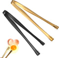 2pcs Egg Chalaza Removal Tool, Stainless Steel Toothed Egg Chalaza Membrane Remover Eggshell Fragment Remover Kitchen Tongs for Cooking Bakers Chefs (Black, Gold)