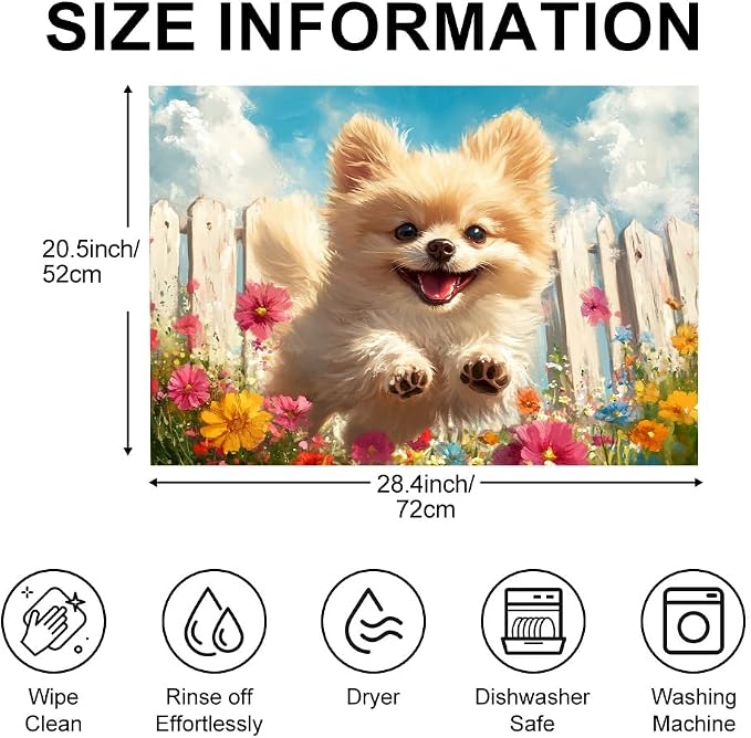Stove top covers for electric stove 28.3 x 20.5 Inch Cute Dog Garden Scene Stove Top Covers