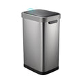 13 Gallon Trash Can, Touchless Stainless Steel Kitchen (Titanium) | Automatic Motion Sensor Lid | 50L Fits 13 Gal Tall Kitchen Bags | Anti-Fingerprint Brushed Finish | For Home Office