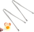 2pcs Egg Chalaza Removal Tongs, Toothed Design Egg Membrane Eggshell Fragment Remover Tong Stainless Steel Kitchen Tongs Multipurpose Kitchen Tool for Cooking Food Cake Bakers Pastry Chefs