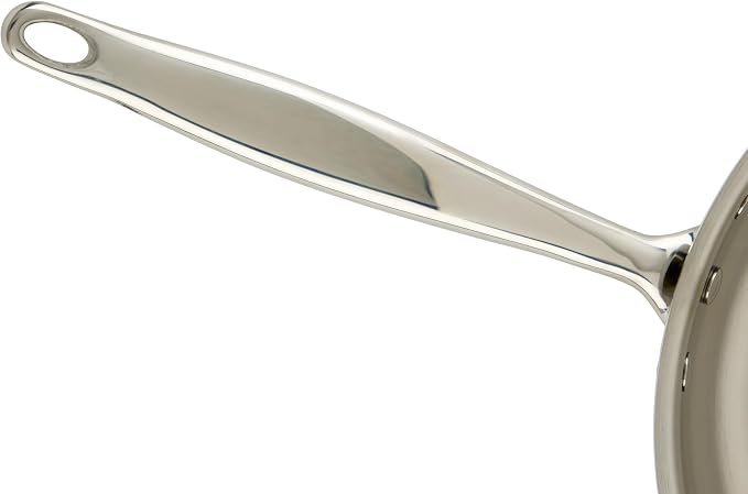 WINCO Tri-Ply Frying Pan, Silver | Quick even heating, Induction compatible, Heavy-duty, Great for Sauteing, Searing and Frying
