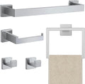 JOPOFI 5 Piece Towel Bar Set - 15.7 Inch Bath Towel Holder - Brushed Nickel | Stainless Steel Towel Racks for Bathroom Wall Mounted, Towel Rod for Bathroom Wall