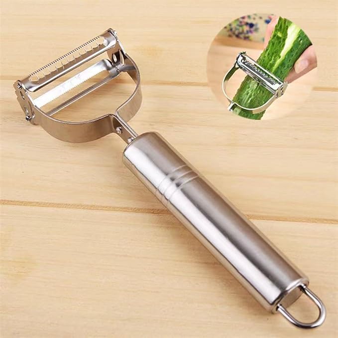 3-in-1 Vegetable Peeler with Julienne Slicer & Potato Eye Remover | Ultra Sharp Stainless Steel Blade | Ergonomic Anti-Slip Handle | Heavy Duty Kitchen Peeler