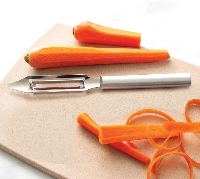 Rada Cutlery Vegetable Peeler (R132), Silver Handle, Pack of 6 | 1.75" Stainless Steel Swiveling Blade, Silver Cast Aluminum Handle